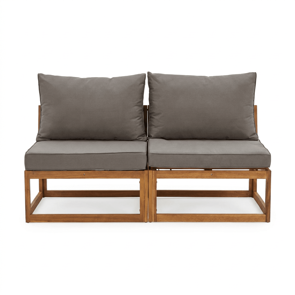 Rowan Wooden Garden Set with 2 Seater Sofa - 2 Chairs with Coffee Table - Laura James
