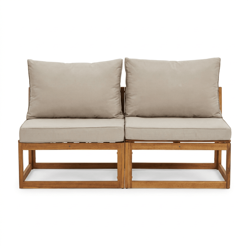 Rowan Armchair with 2-Seater Sofa and Coffee Table Set - Natural - Laura James