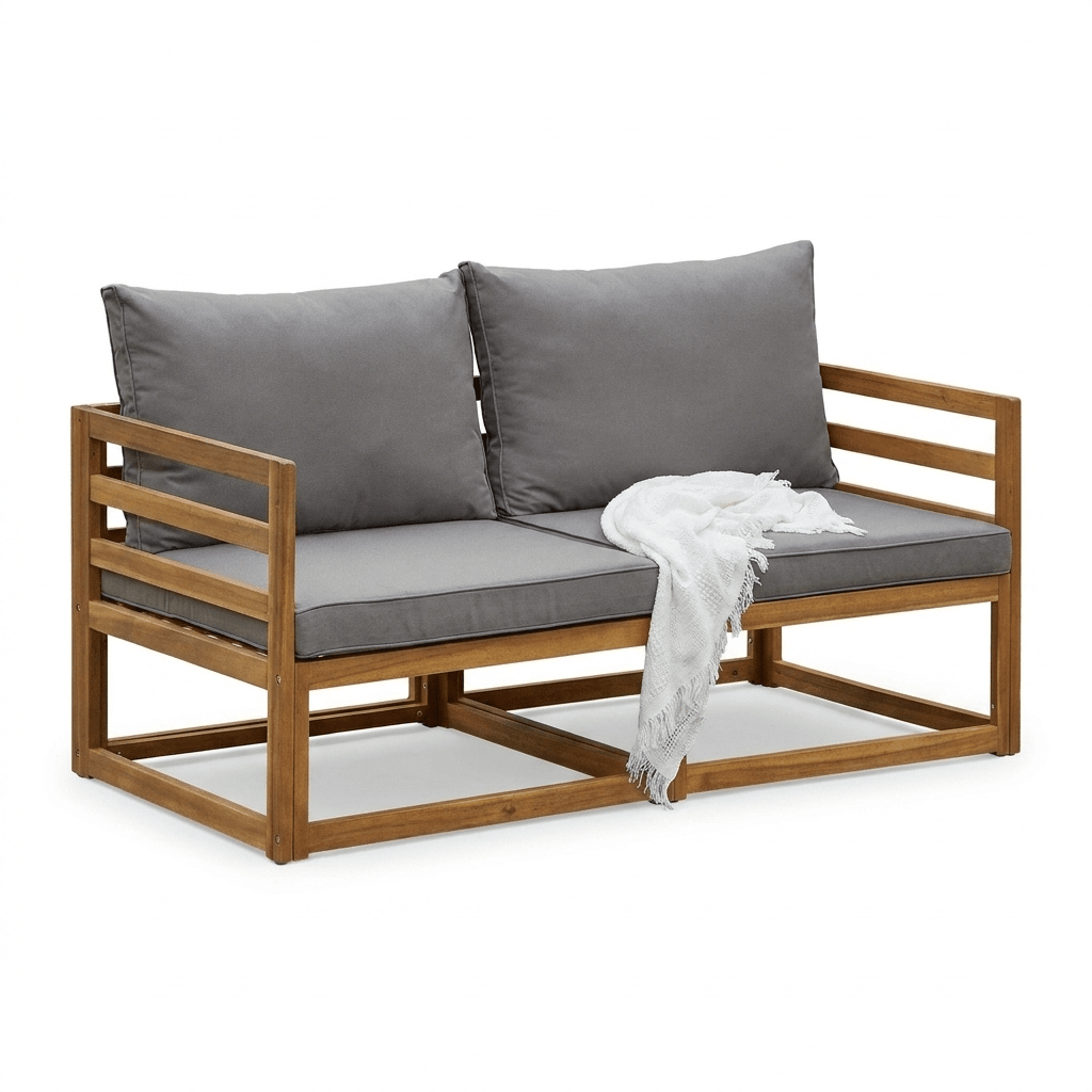 Rowan 2 Seater Sofa with Arms - Grey - Laura James