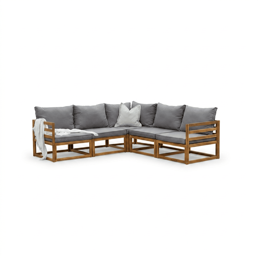Rowan Outdoor Wooden 5 Seater Sofa - Laura James