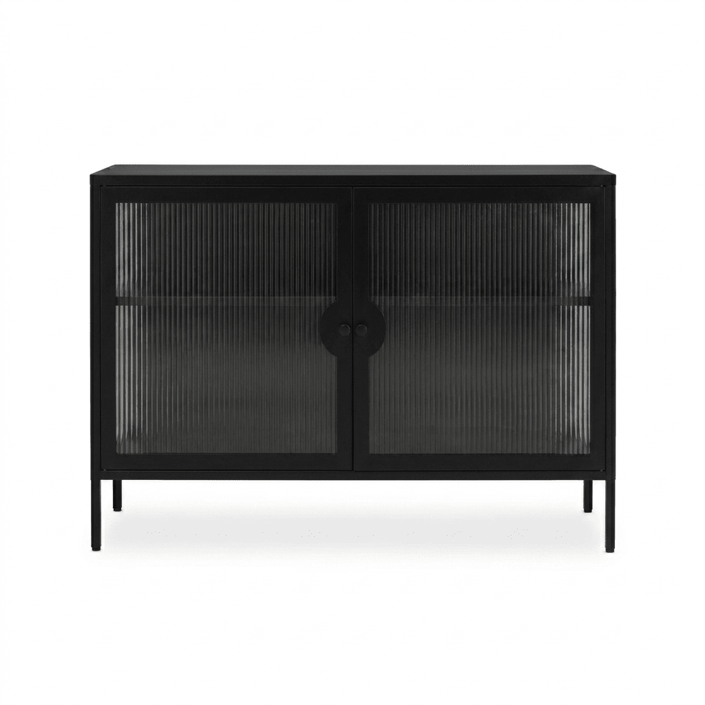 Indiana Black Metal 2 Door Sideboard - 120cm - Laura James