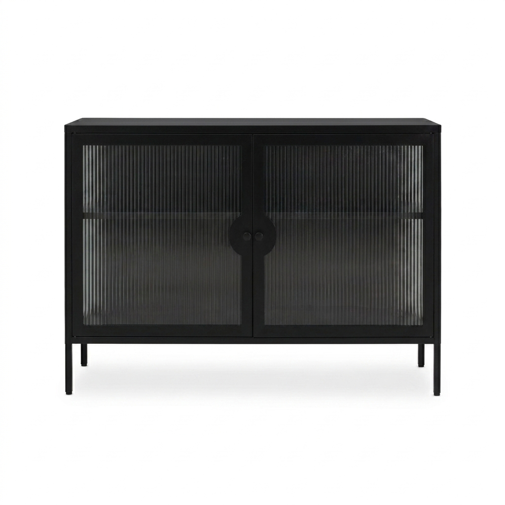 Indiana Black Metal 2 Door Sideboard - 120cm - Laura James