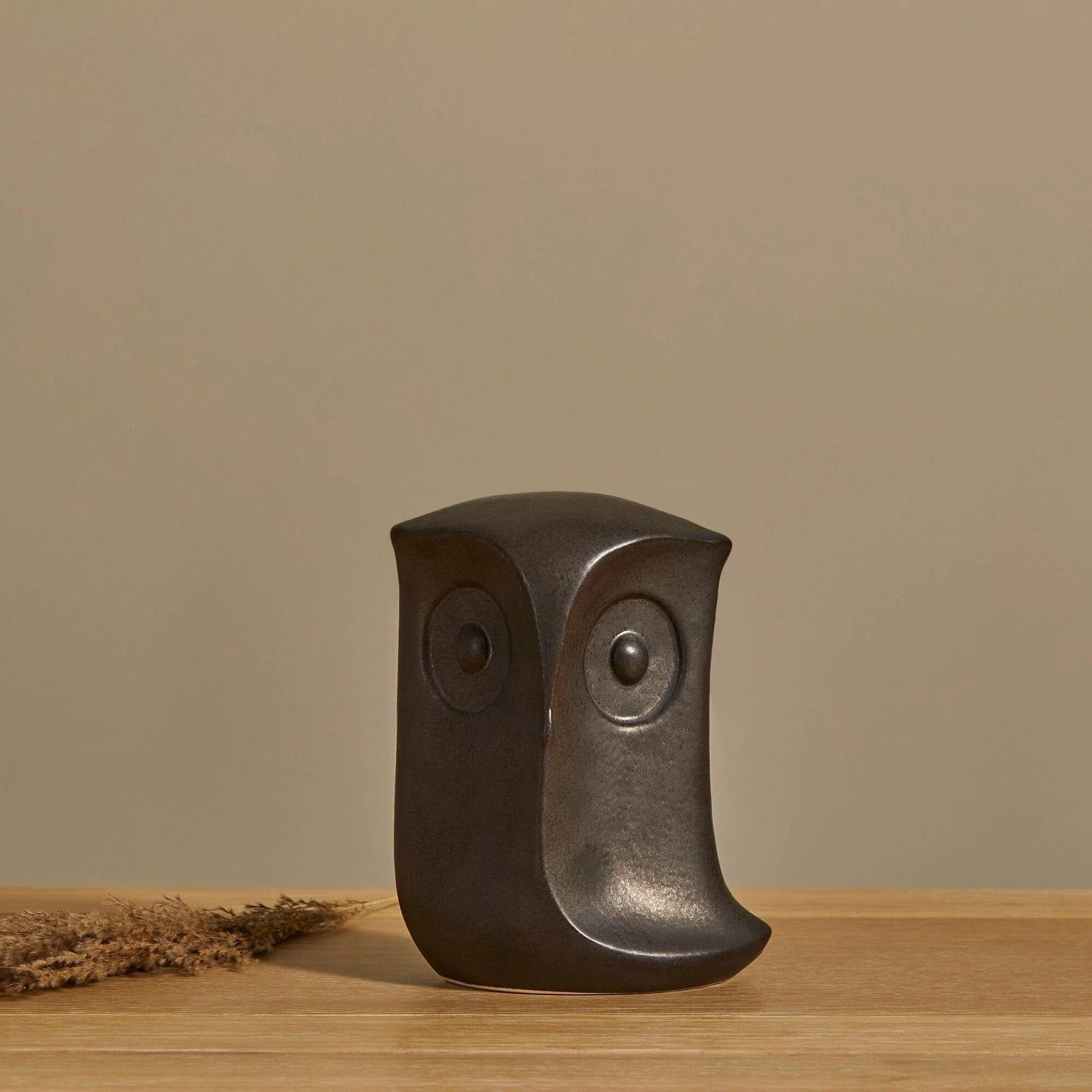 Hudswell 20cm Ceramic Owl Ornament - Black - Laura James