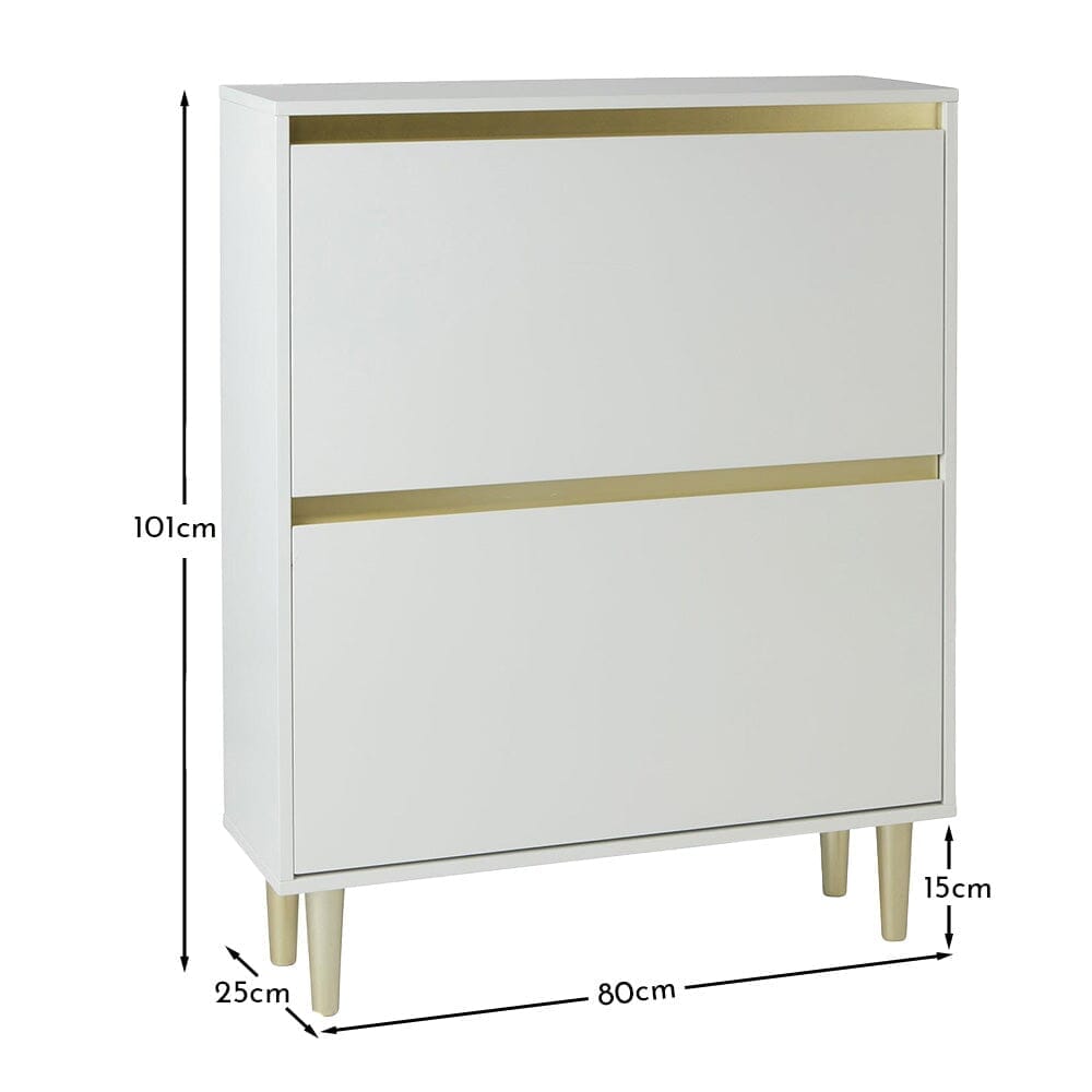 Iliana Shoe Cabinet - 2 Door - White