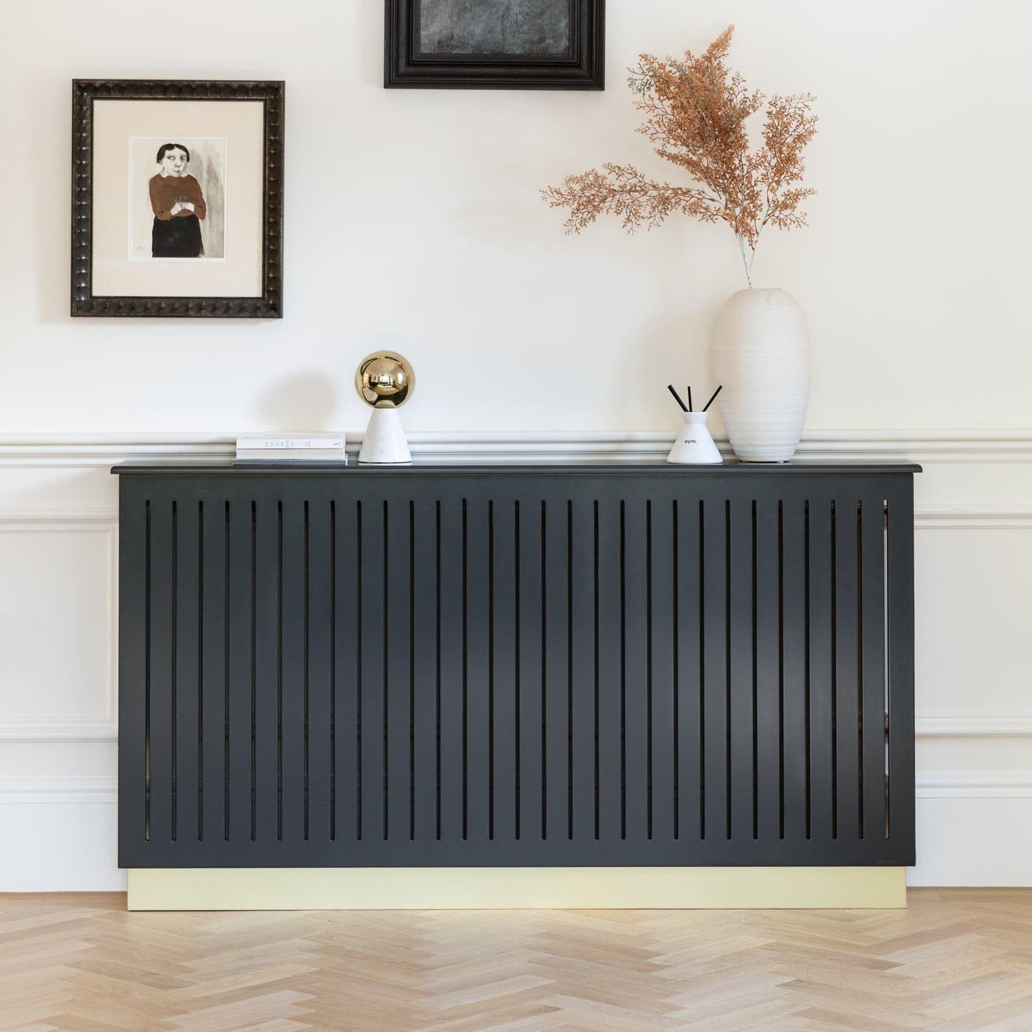 Iliana Large Radiator Cover in Charcoal Grey