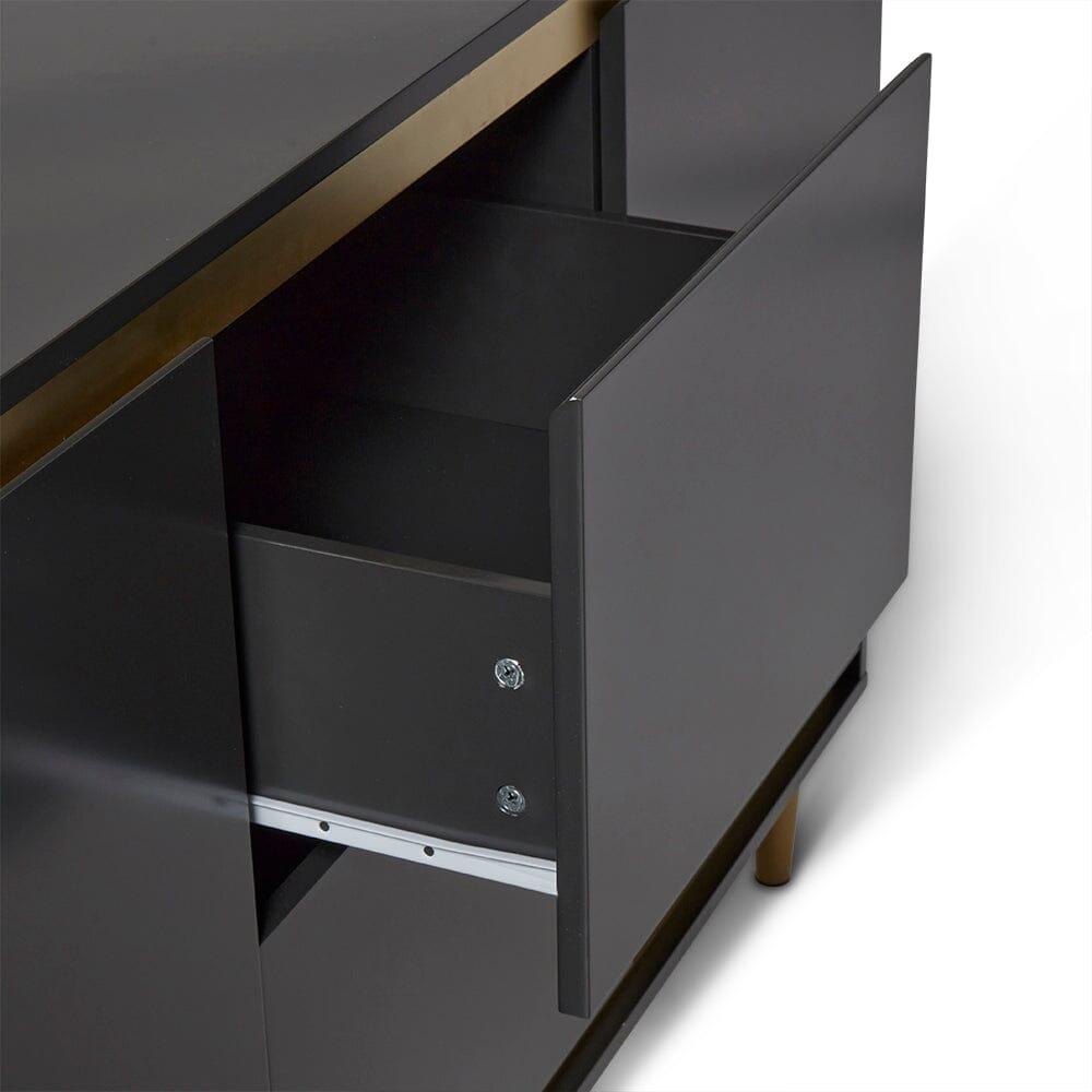 Iliana Charcoal Grey 2 Door 2 Drawer Sideboard - Laura James