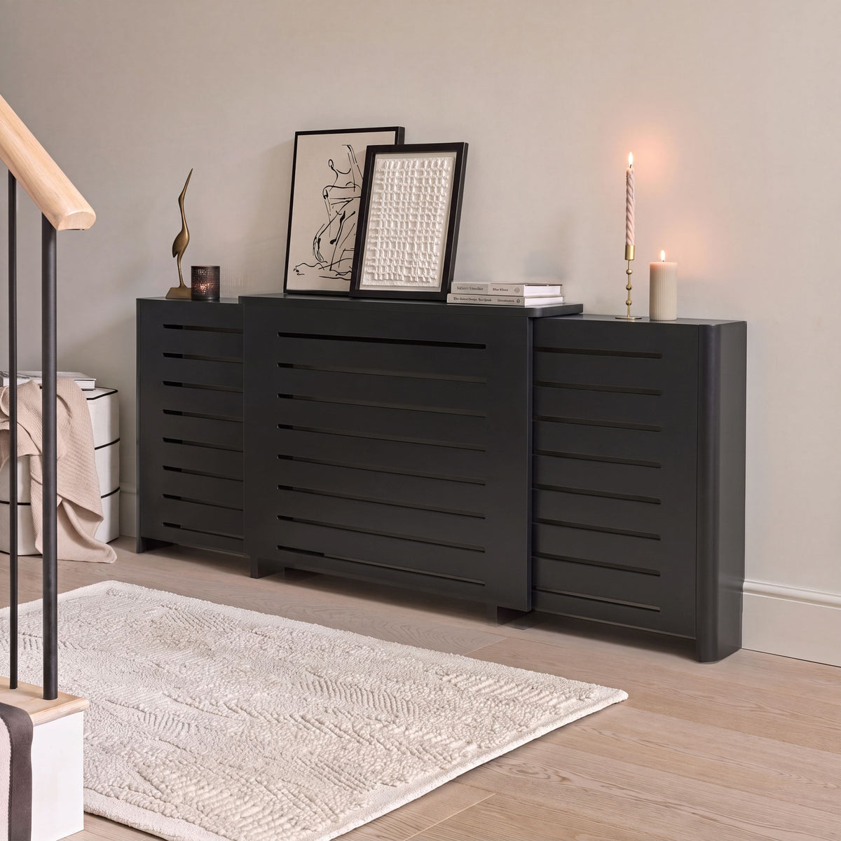 Asha Adjustable Radiator Cover - Jet Black - Laura James