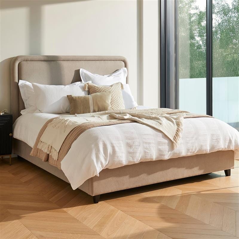 Robyn King Ottoman Bed with Mattress Set - Soft Beige - Laura James