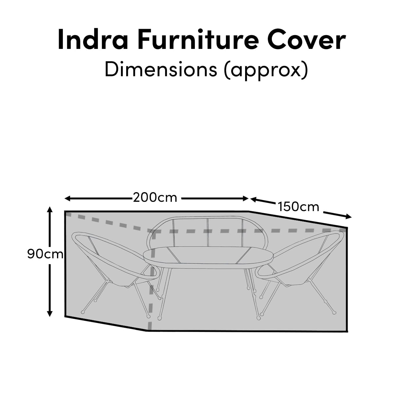 Small Rectangular Garden Furniture Cover - Lila - Ashby - Aspen - Marston - Oakley 6 Seater Sets
