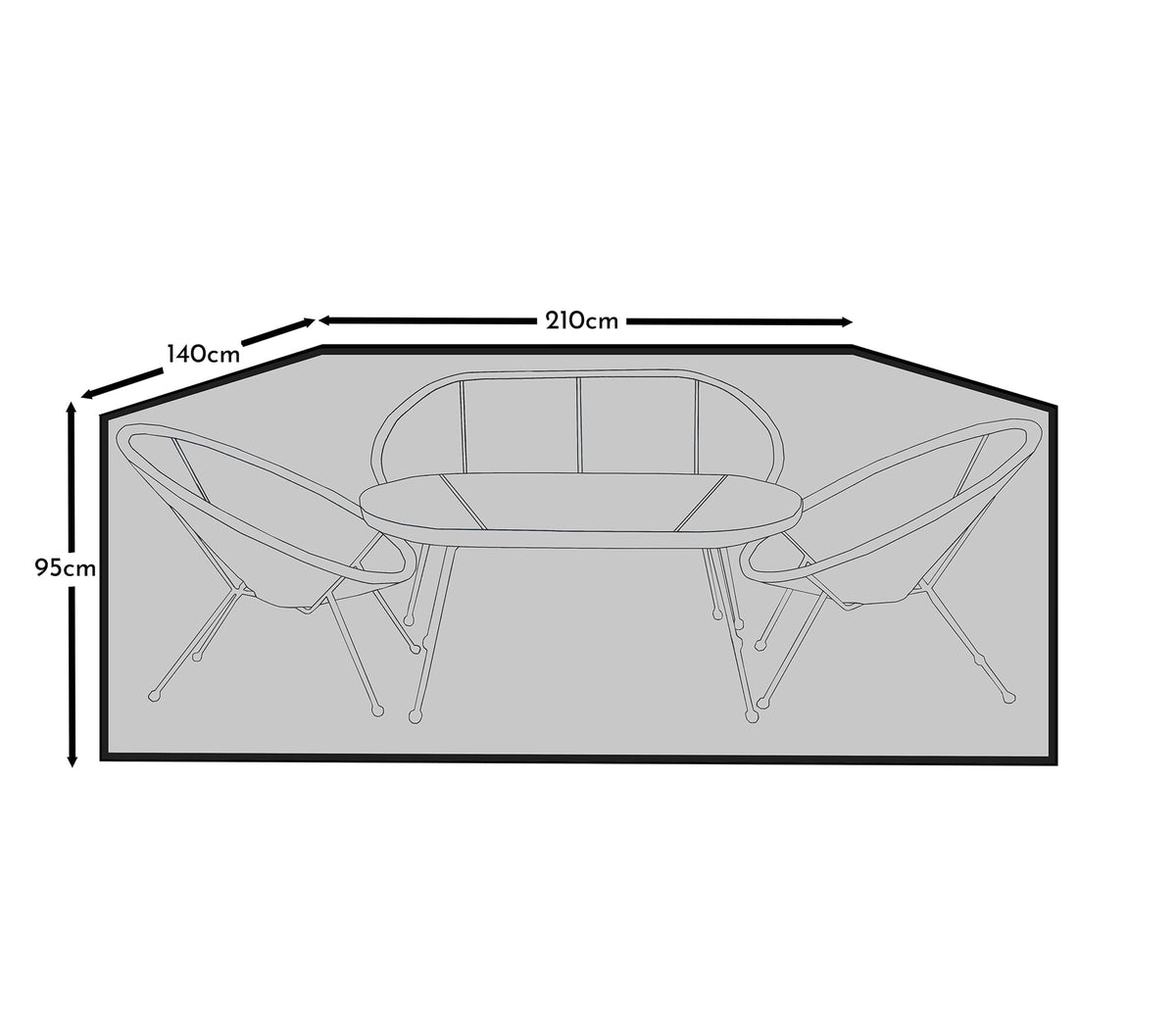 Small Conversation Set Garden Furniture Cover - Eaden - Halston - Cote - Aria - Harrelson Indra & Rowan Sets