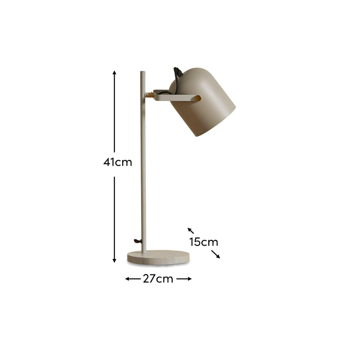 Birstall 41cm Metal Desk Lamp - Grey - Laura James