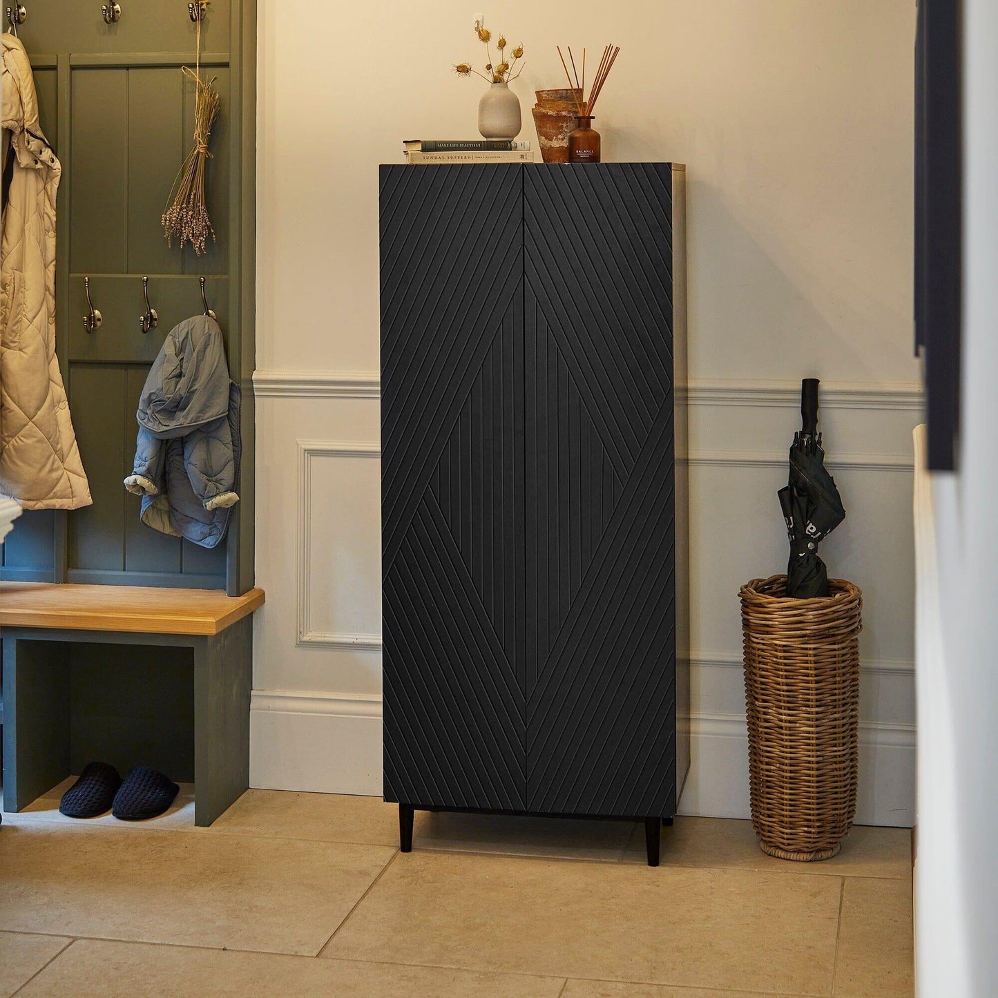 Jack Shoe Cabinet - Geometric - Black