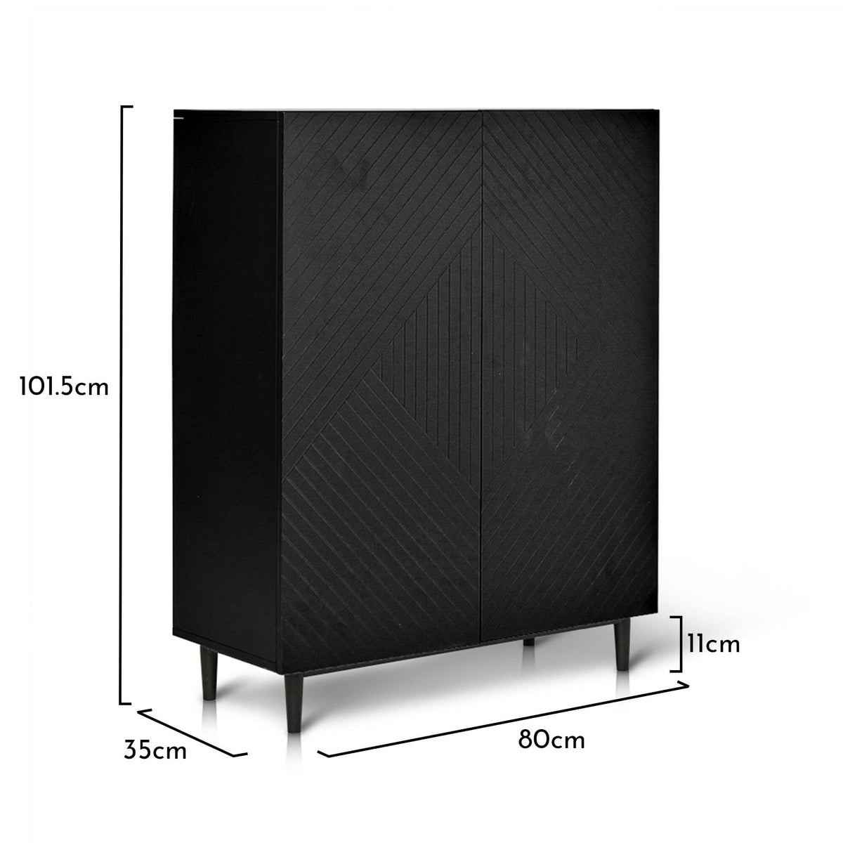 Jack small shoe cabinet - geometric - black - Laura James