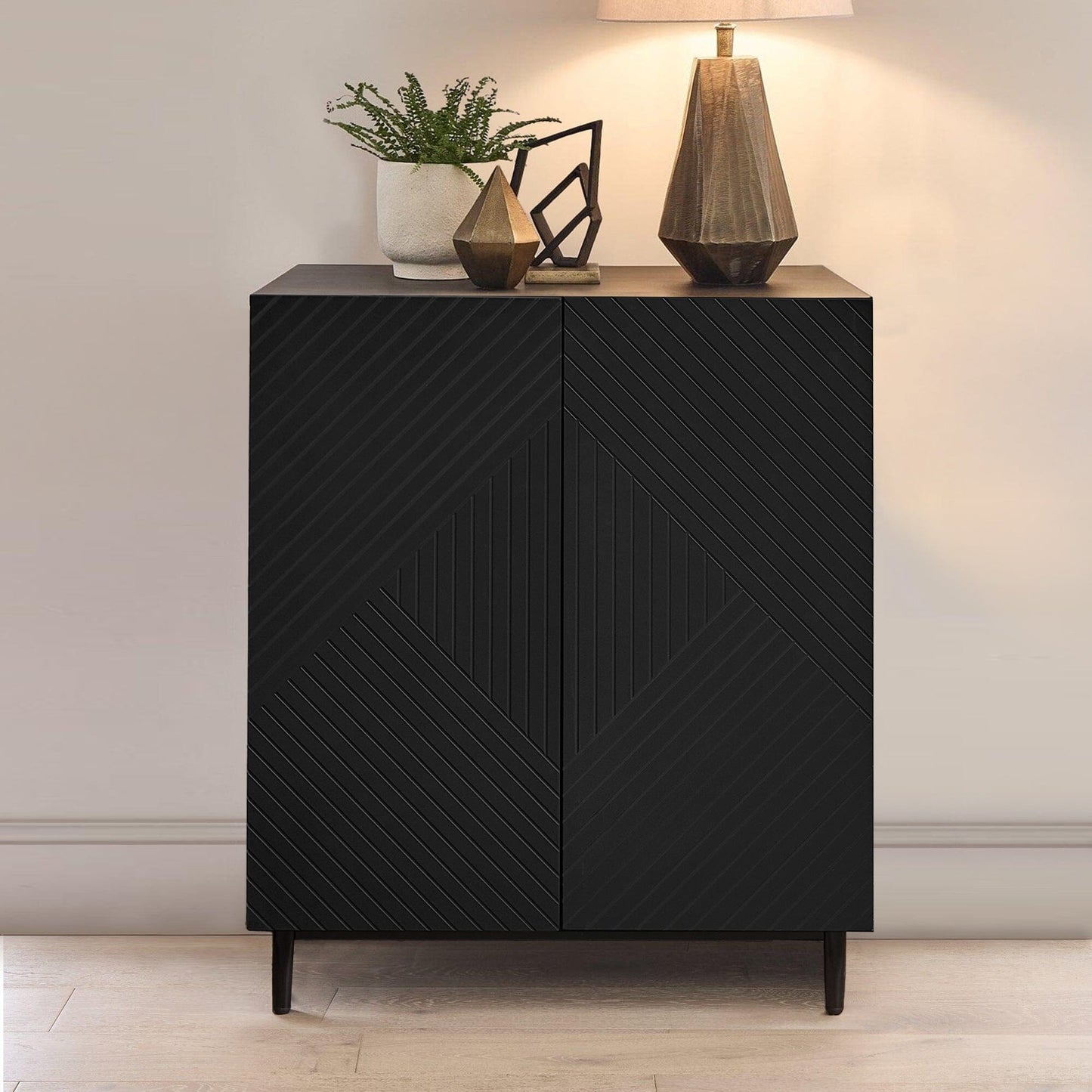 Jack 2 Door Small Sideboard - Geometric Black - Laura James