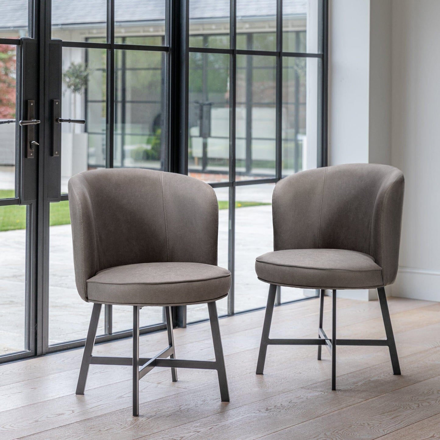 Jacob dining chairs - set of 2 - steel grey and black - Laura James