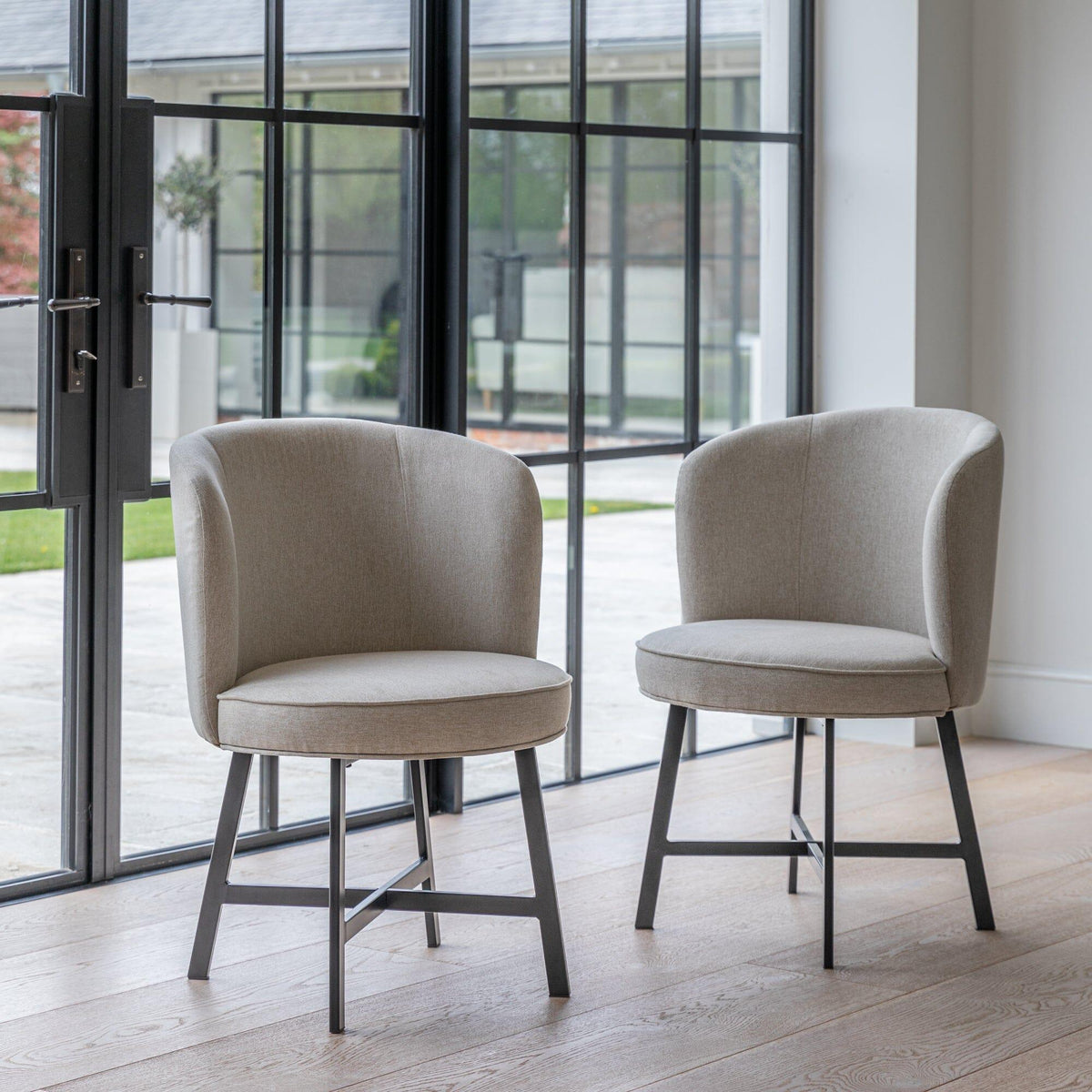 Jacob dining chairs - set of 2 - sand and black - Laura James