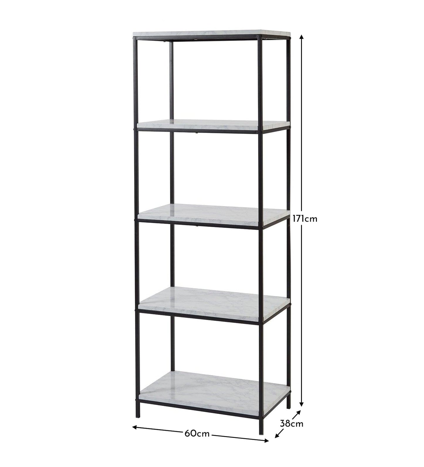 Jay Marble and Black Tall Bookcase