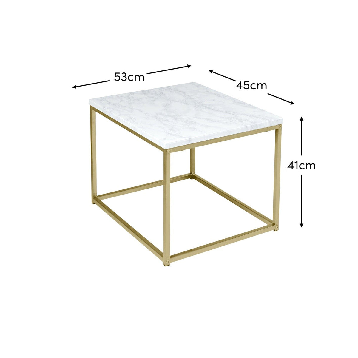 Jay side table - marble effect and gold - Laura James