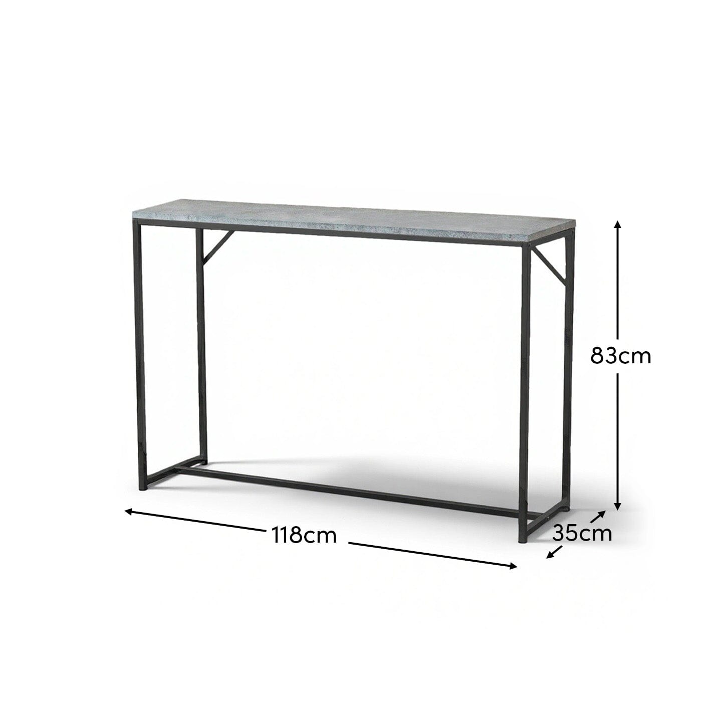 Jay console table - concrete effect and black - Laura James