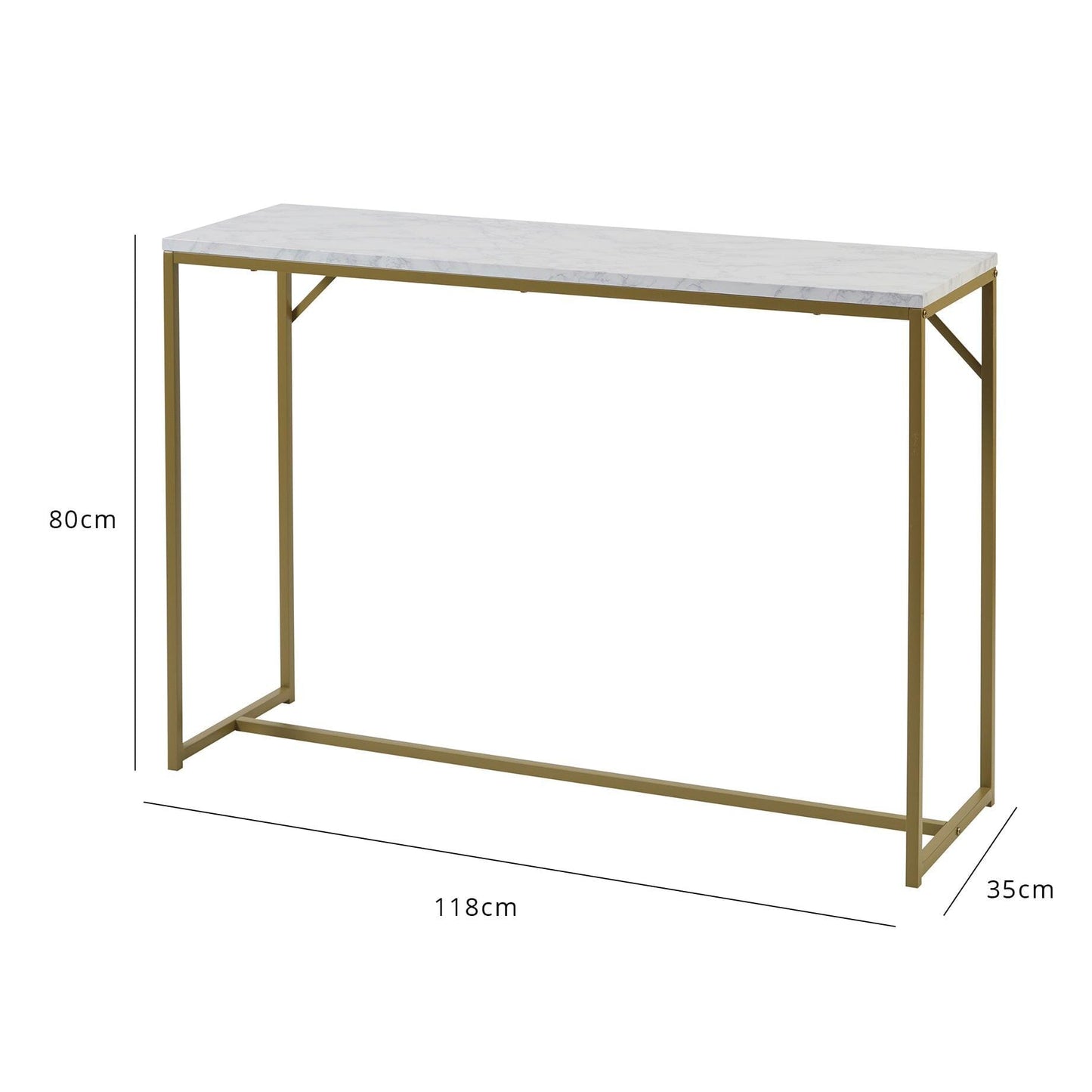 Jay Marble Effect Console Table - Gold Legs