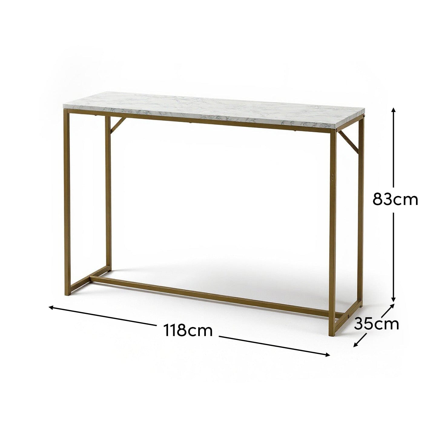 Jay console table - concrete effect and chrome - Laura James