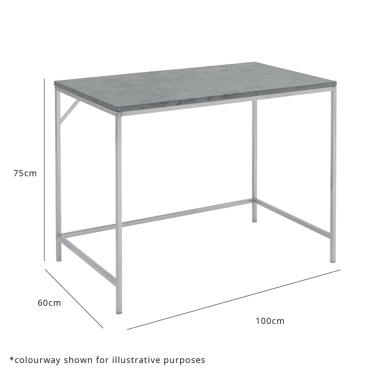 Jay Marble Effect Desk - Chrome