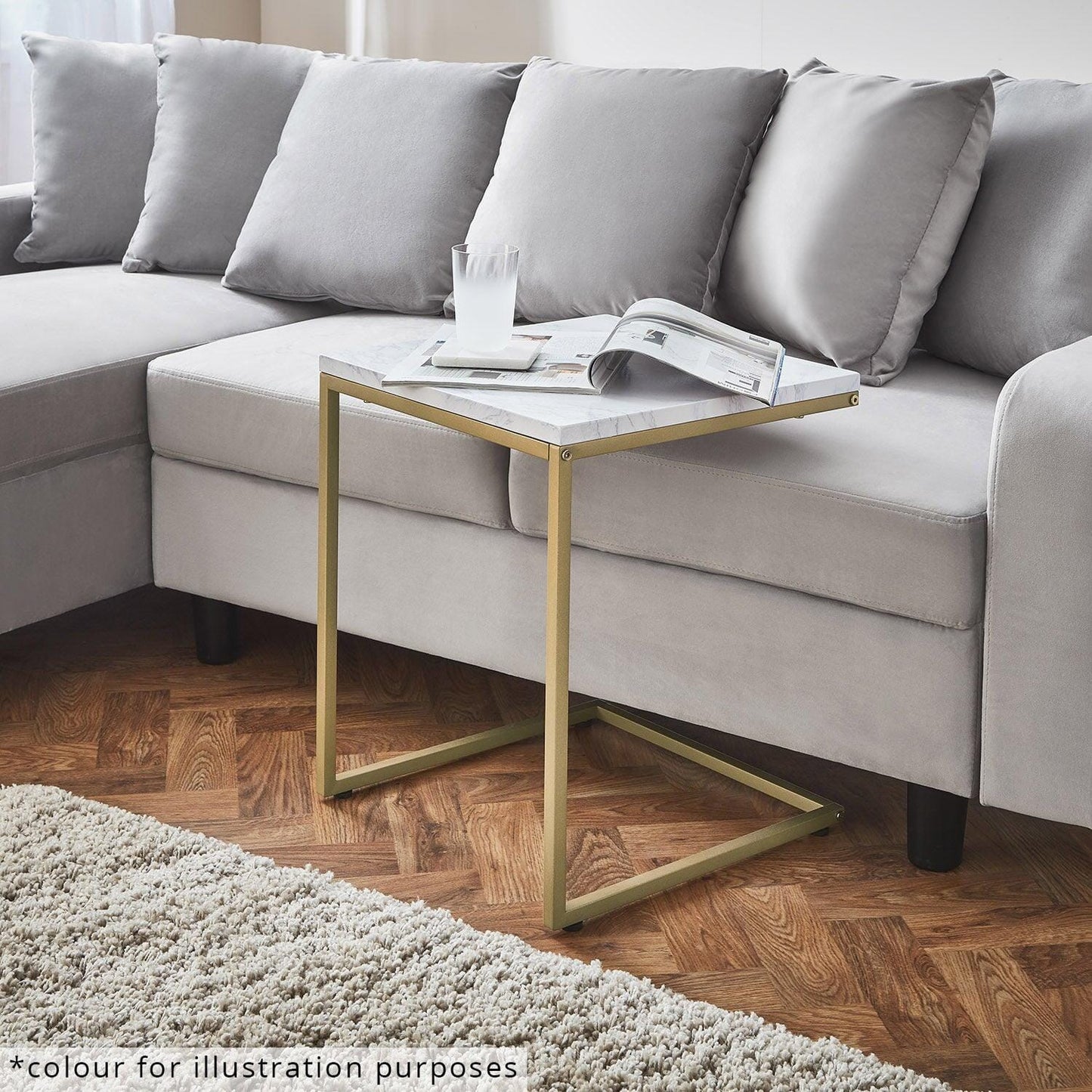 Jay Marble Effect Nest of Tables - Black Frame