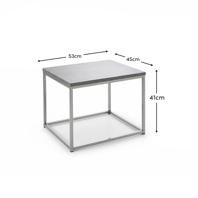 Jay side table - concrete effect and chrome - Laura James