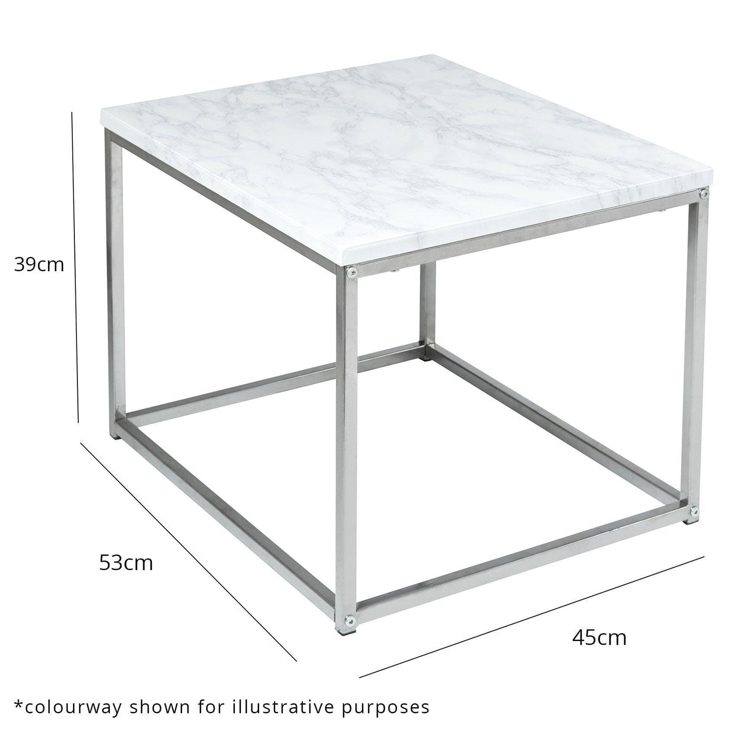 OUTLET - Jay Concrete Side Table - Chrome Frame