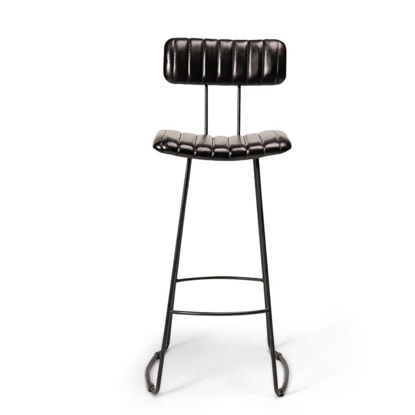 Jayden Black Backed Leather Bar Stool