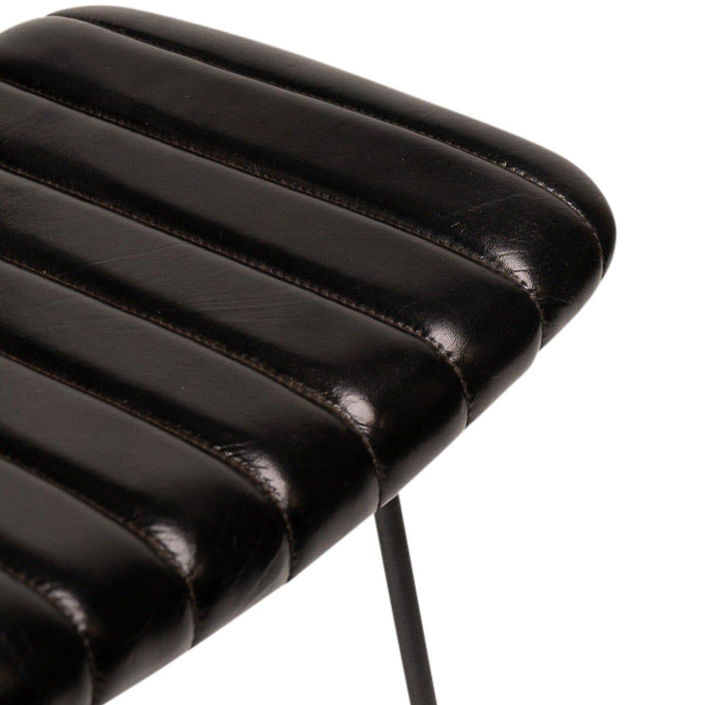 Jayden Black Backed Leather Bar Stool