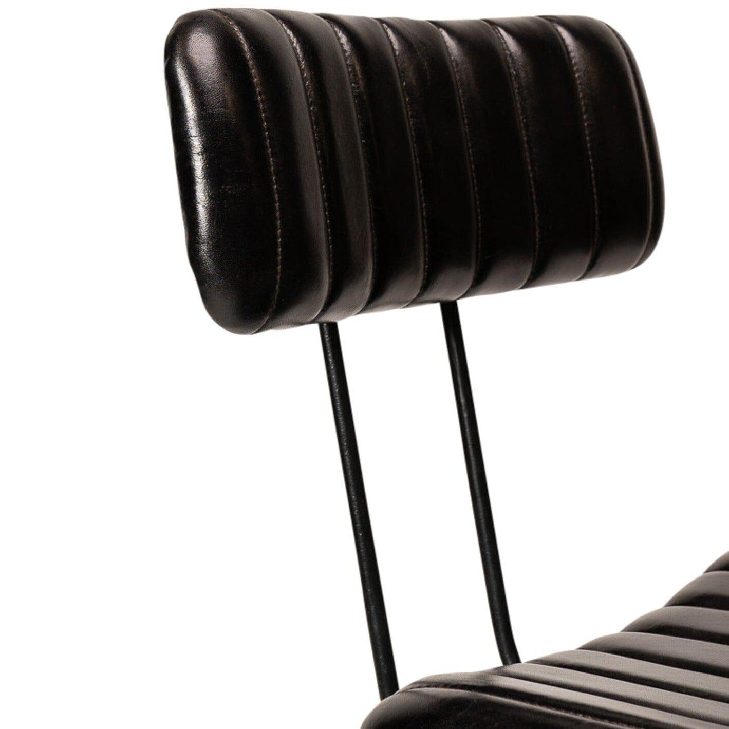 Jayden Black Backed Leather Bar Stool