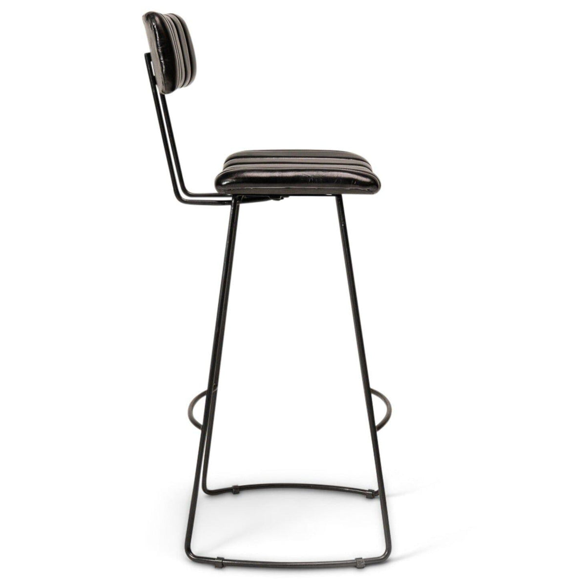 Jayden Black Backed Leather Bar Stool