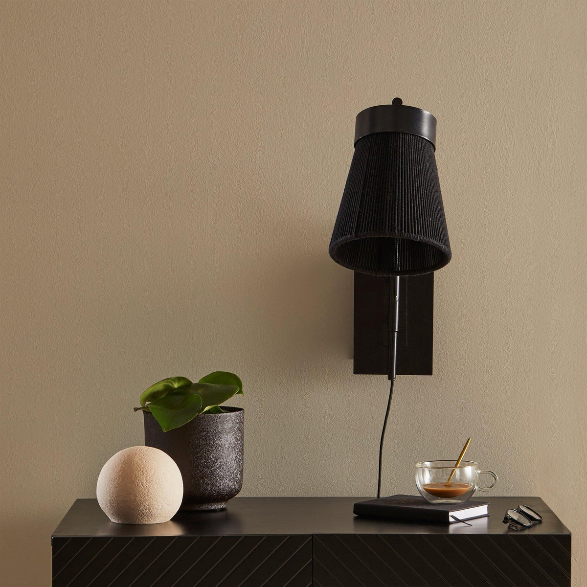 Kelton 9cm Ceramic Ball Ornament - Taupe - Laura James