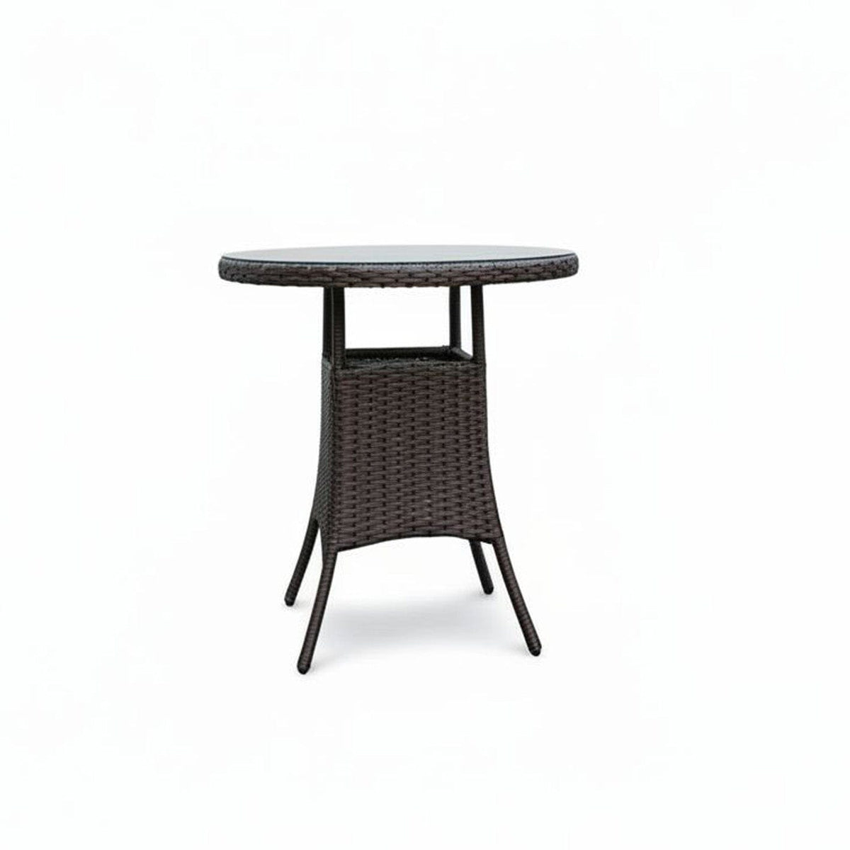 2 Seater Rattan Bistro Dining Set in Brown - Garden Furniture Outdoor Laura James
