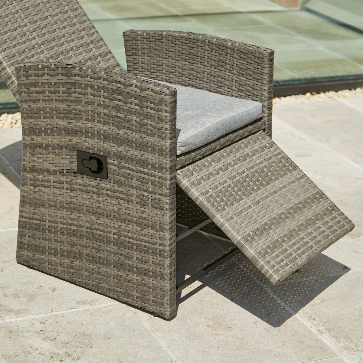 Kemble/Marston Outdoor Reclining Chair with Cushion - Grey - Laura James