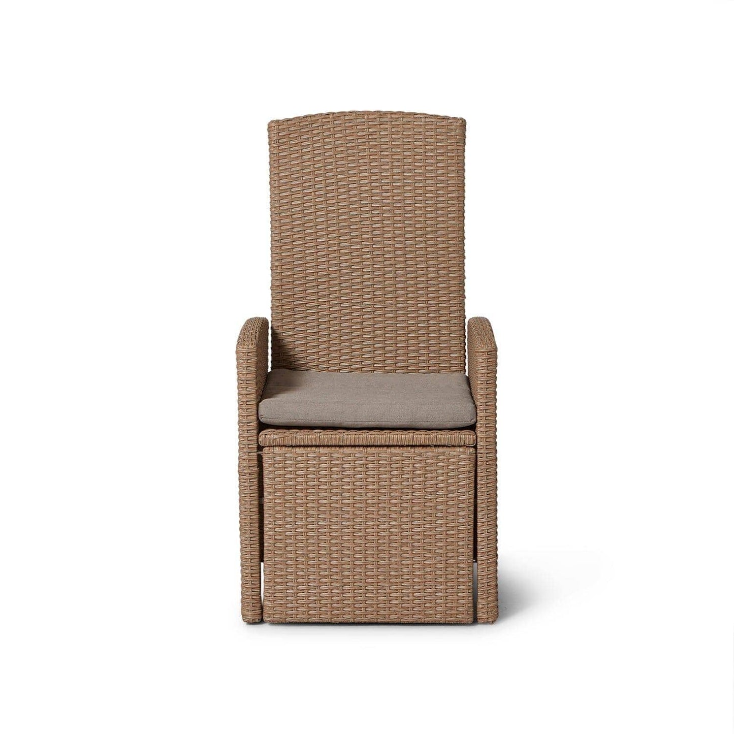 Kemble/Marston Garden Reclining Chair with Cushion - Natural Brown