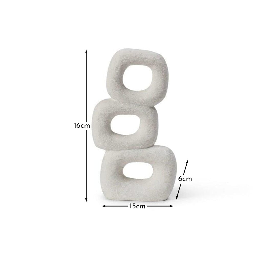 OUTLET - Kinsley 26cm Ceramic Abstract Ornament - White