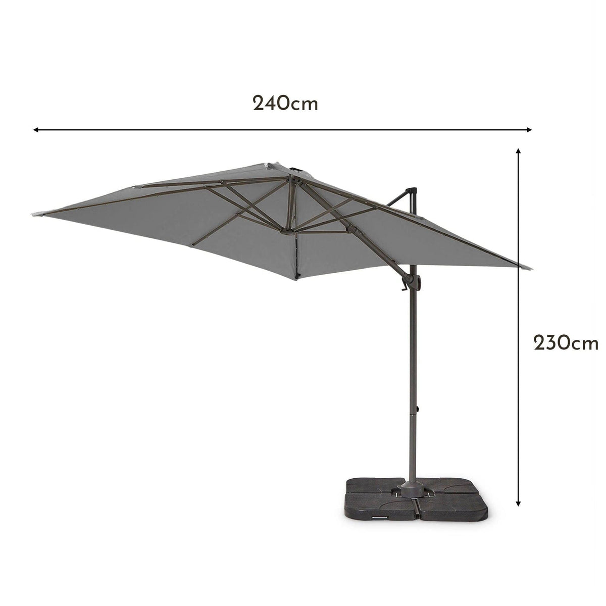 Lennox Table & 8 Lennox Armchairs with Premium Grey Parasol