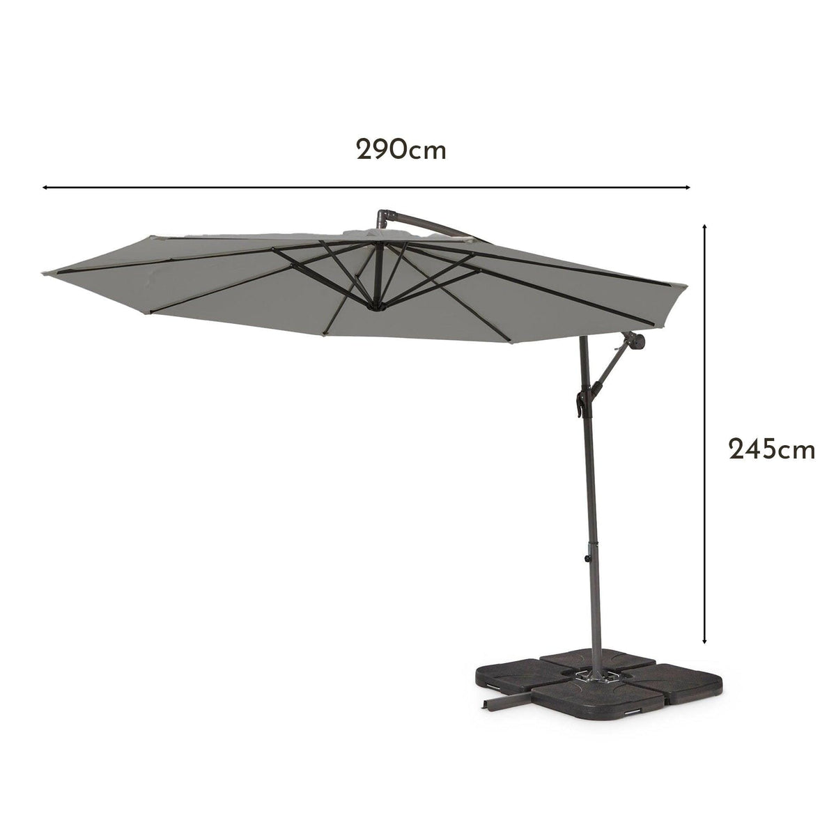 Lennox Table & 8 Lennox Armchairs with Grey Parasol
