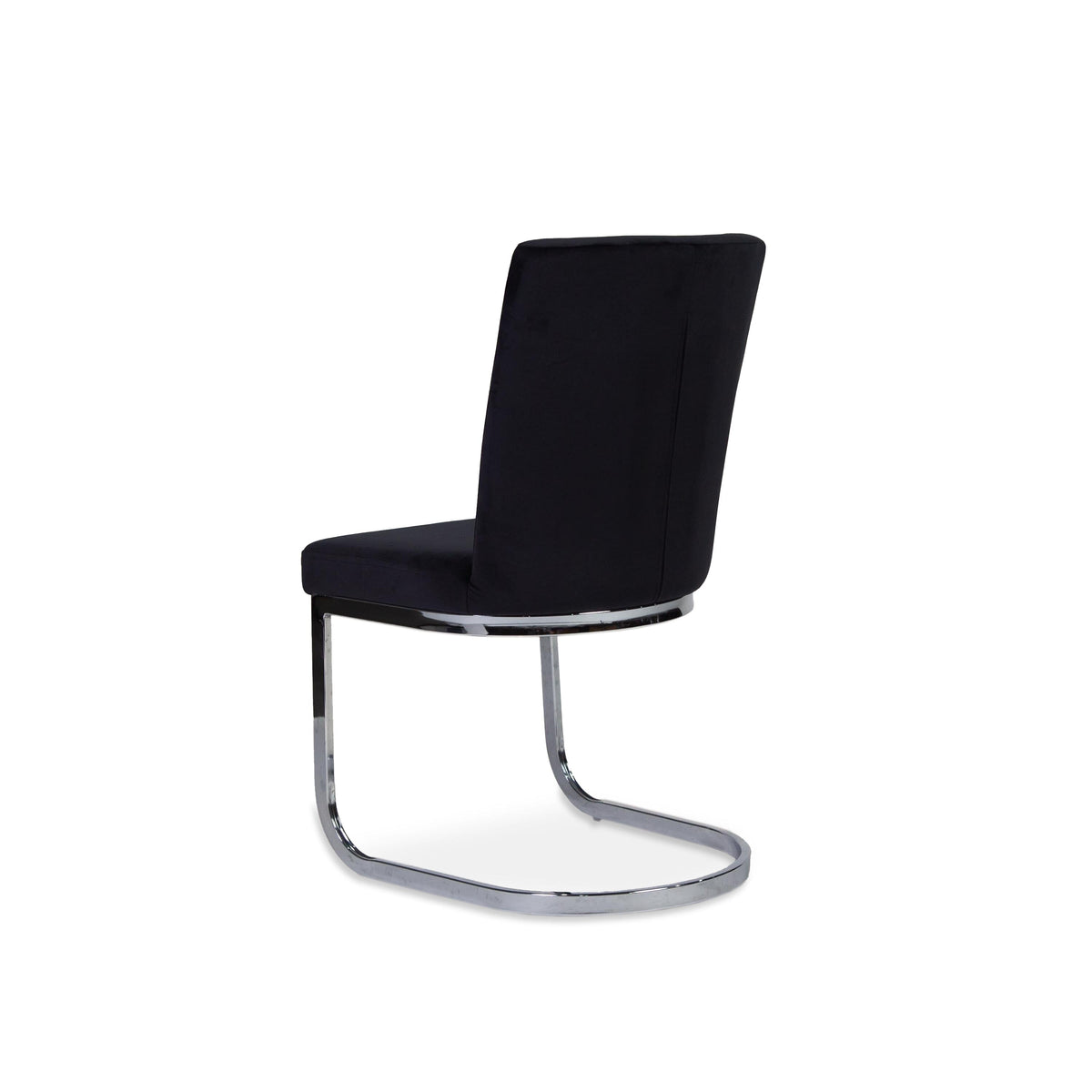 Lola Black Dining Chairs - Set of 2 - Chrome Legs - Laura James