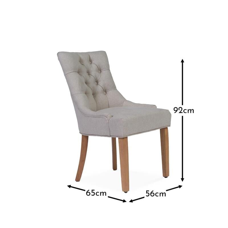 Louis Sand Dining Chairs - Set of 2 - Light Wood Legs - Laura James