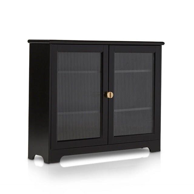Lua Narrow 2 Door Sideboard in Noir Black - Laura James
