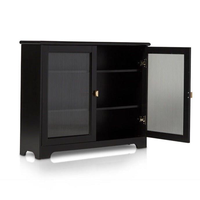 Lua Narrow 2 Door Sideboard in Noir Black - Laura James