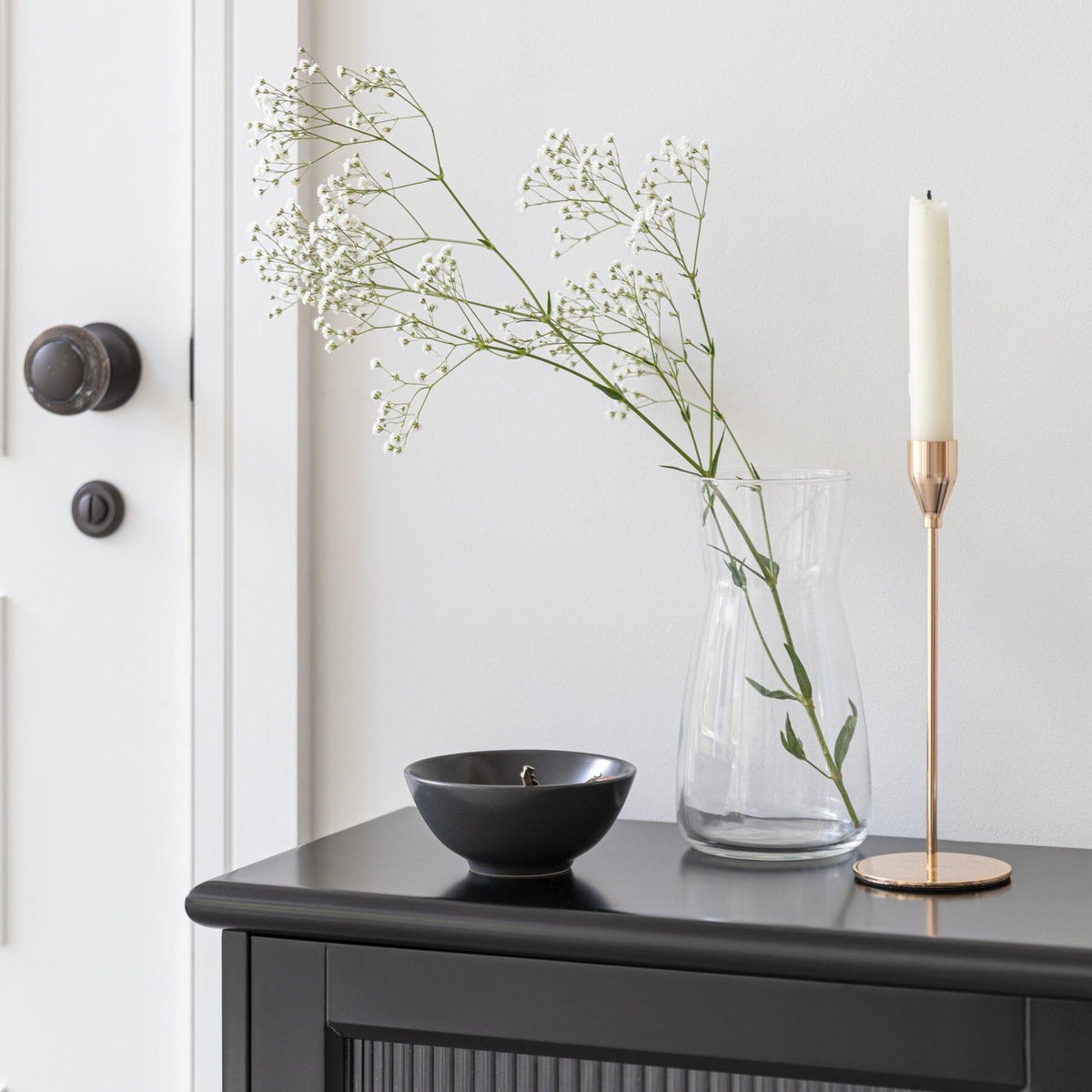 Lua Narrow 2 Door Sideboard in Noir Black - Laura James