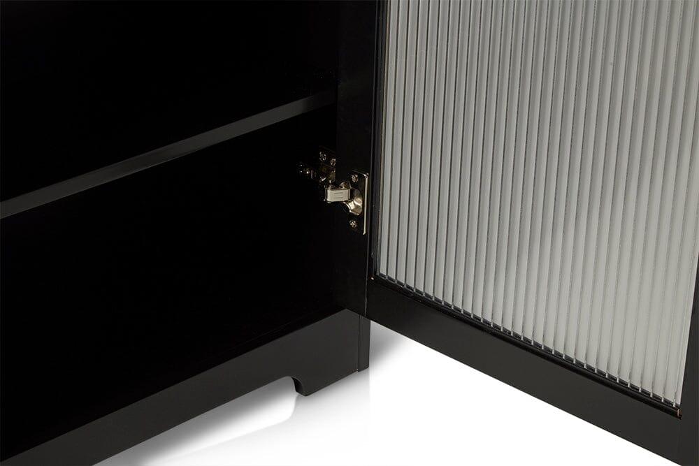 Lua Narrow 2 Door Sideboard in Noir Black - Laura James