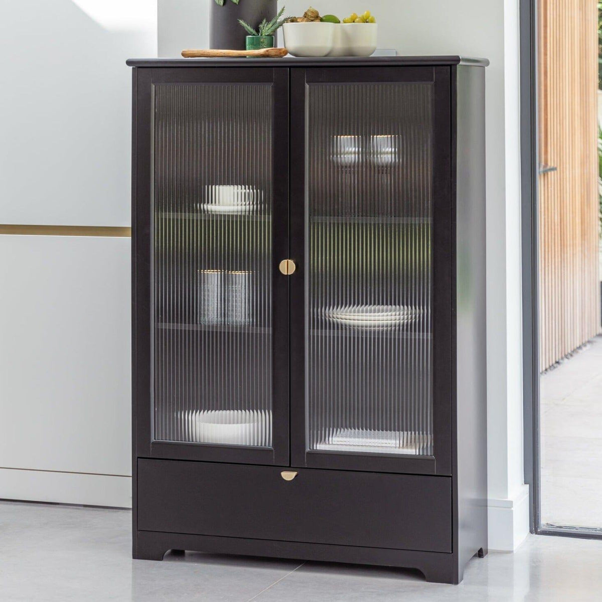 Lua Tall Cabinet in Noir Black - Laura James