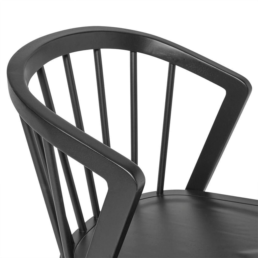 Wooden Spindle Dining Chairs Set of 2 - Black - Laura James