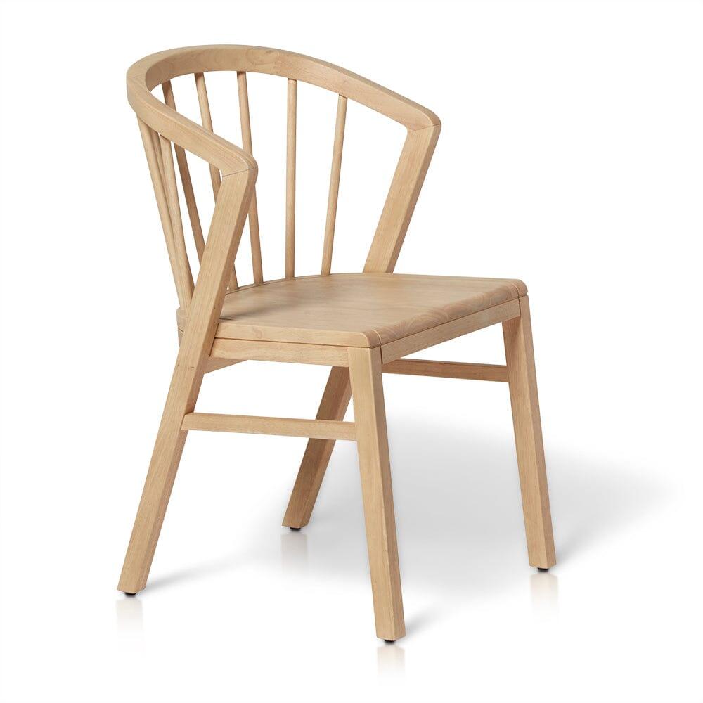 Wooden Spindle Dining Chairs Set of 2 - Pale Oak - Laura James