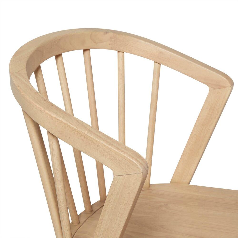 Wooden Spindle Dining Chairs Set of 2 - Pale Oak - Laura James